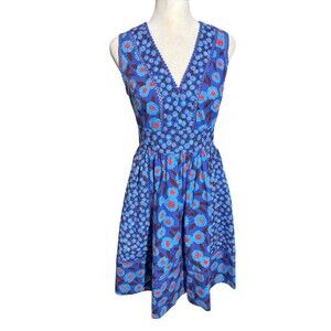Kate Spade Women's Blue Tangier Floral Summer Fit & Flare Dress 2